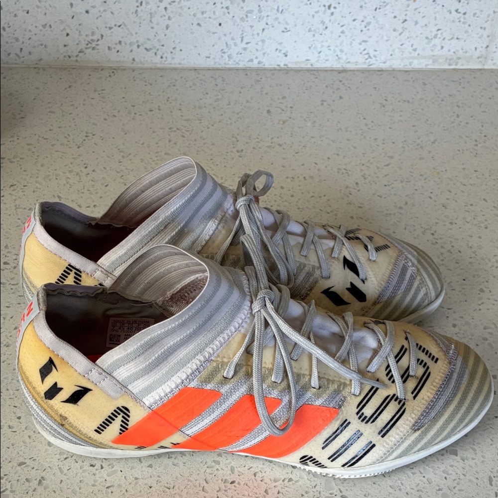 Adidas Neon Orange and Gray Athletic Shoes